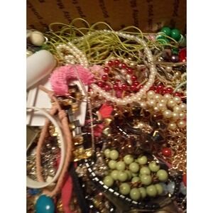 6LBS Junk Costume Jewelry Lot Broken Repurpose Repair  Craft Lot G-16